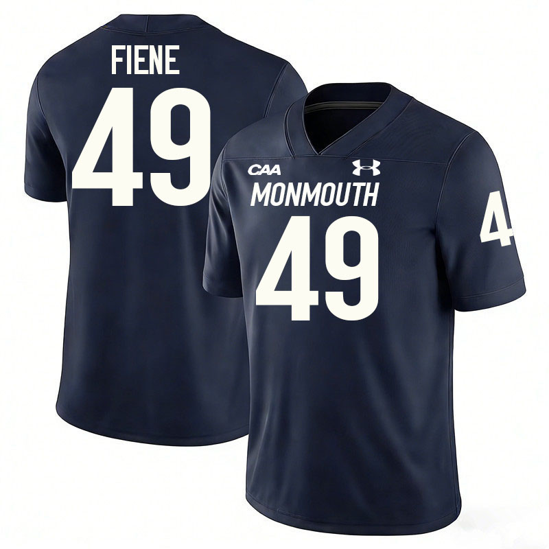 Monmouth Hawks #49 Hudson Fiene College Football Jerseys,Uniforms-Navy